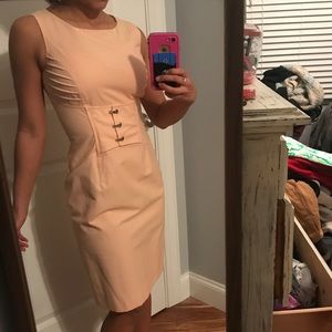 Orange and White Pinstripe Dress, Small